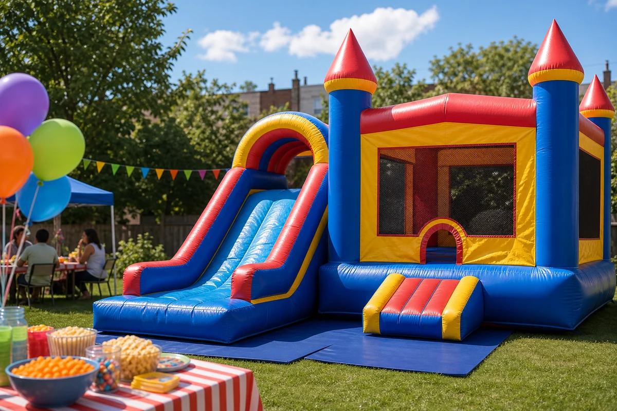 Bounce house combo rental for a Philadelphia backyard birthday party