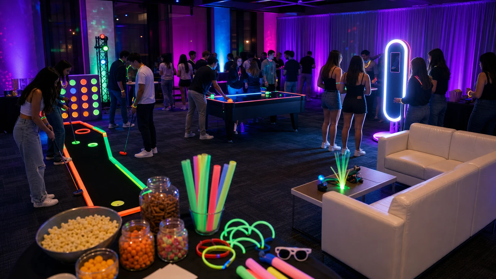 Glow Party Rentals Philadelphia: Black-Light Games, LED Booths, and Post-Prom Layouts