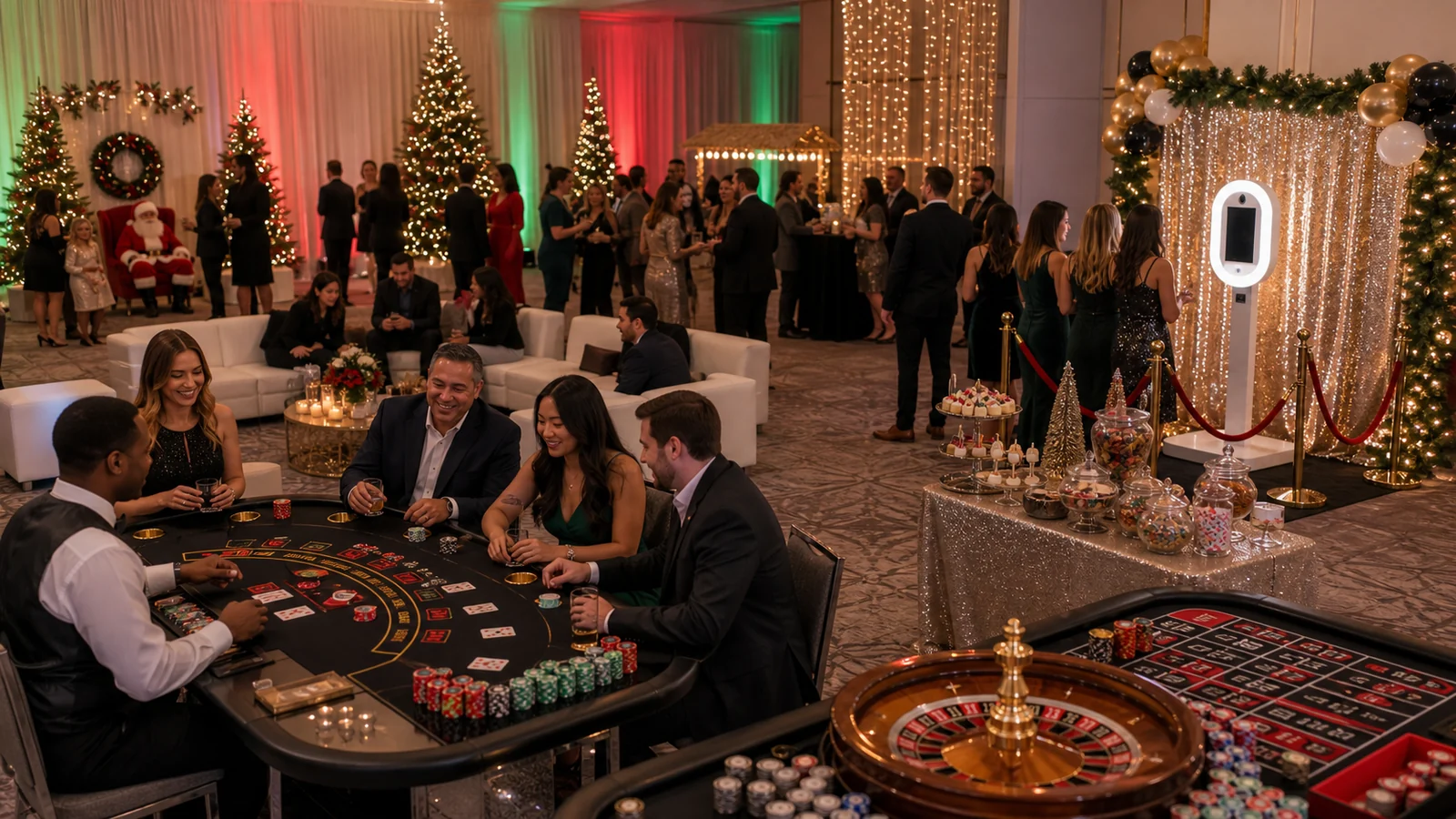 Holiday Party Rentals Philadelphia: Casino Nights, Photo Booths, Santa Photos, and Winter Activities