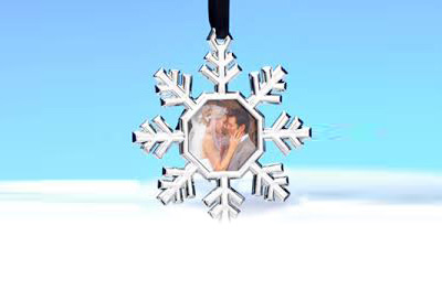 Snowflake Photo Ornaments in the Party Pros East Coast catalog