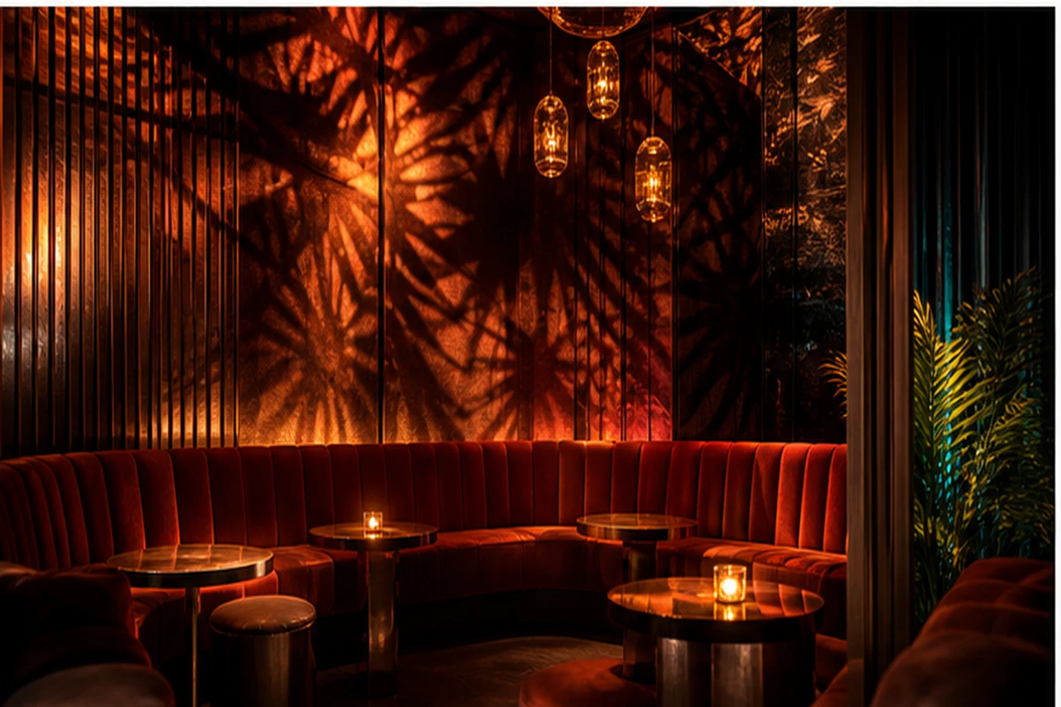 Generic generated lounge-style Las Vegas nightlife illustration for Chicas Bonitas; not the actual venue