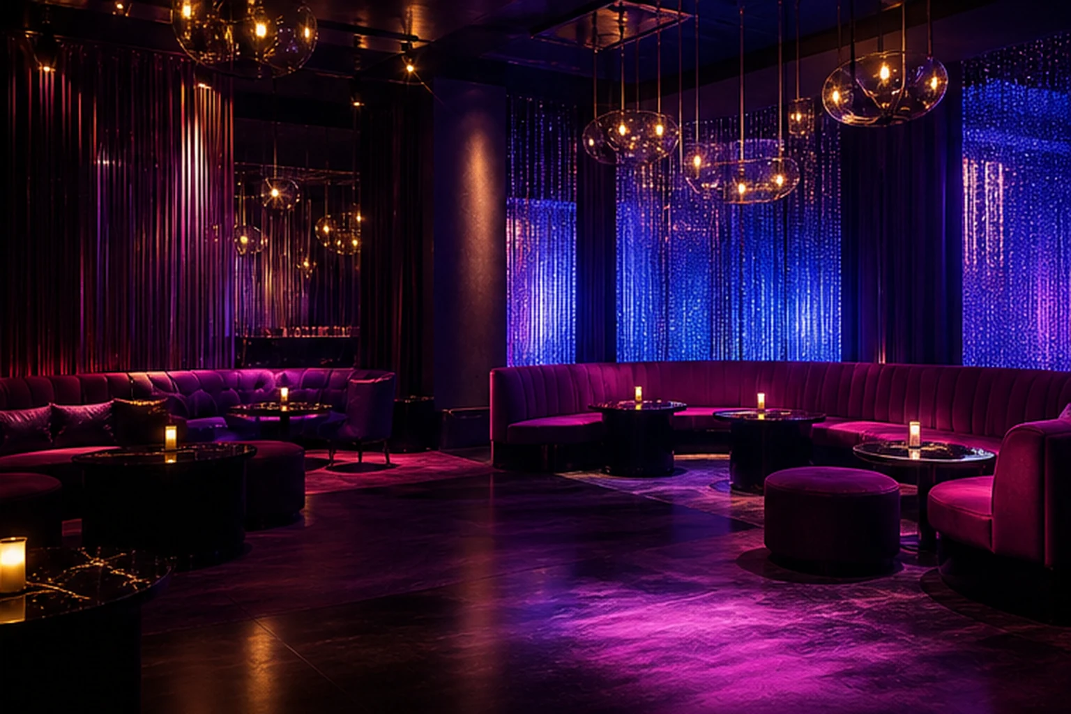 Generic generated lounge-style Las Vegas nightlife illustration for Deja Vu Showgirls; not the actual venue