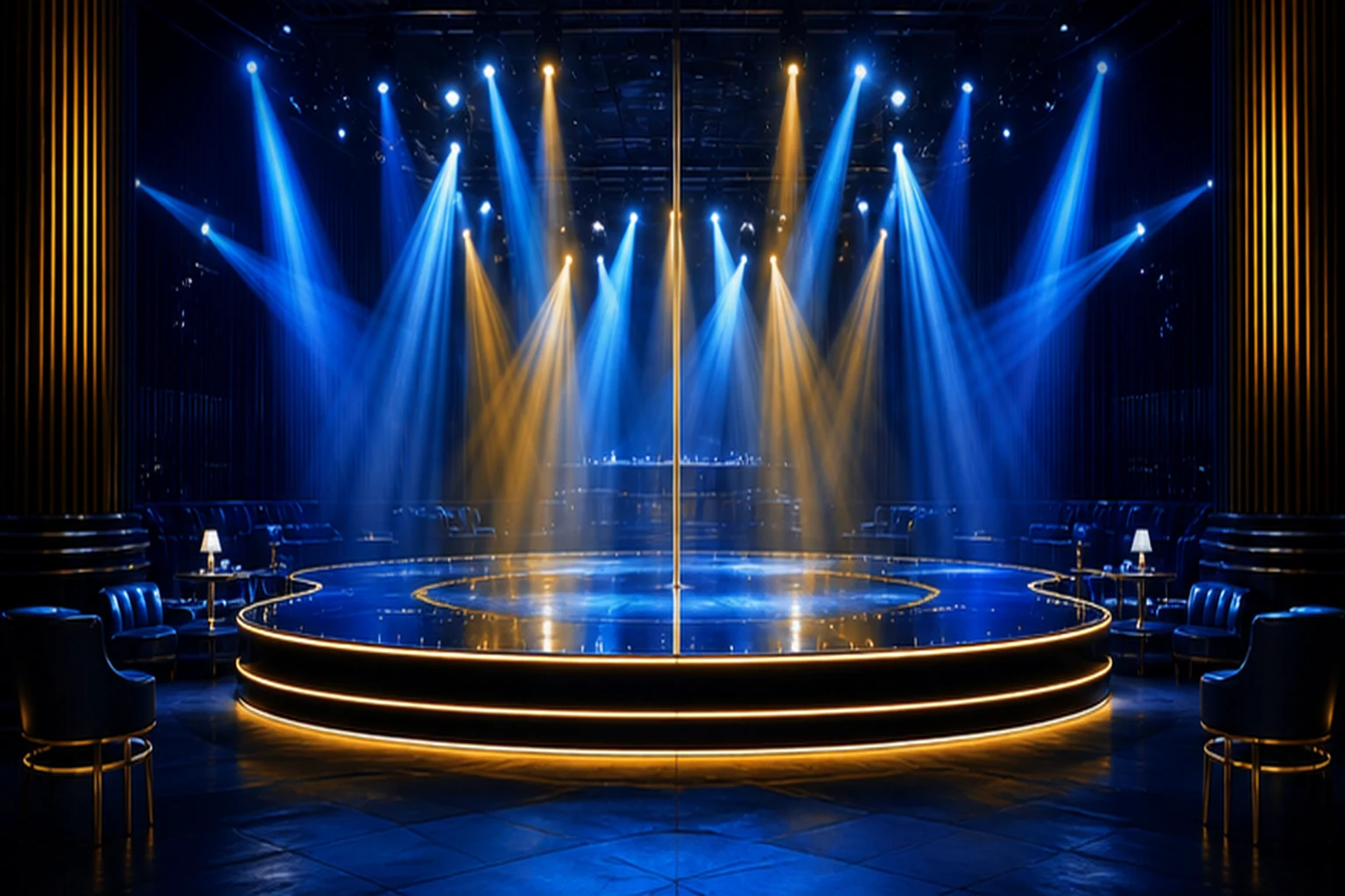 Generic generated stage-style Las Vegas nightlife illustration for Las Vegas Strip Club (LVSC); not the actual venue