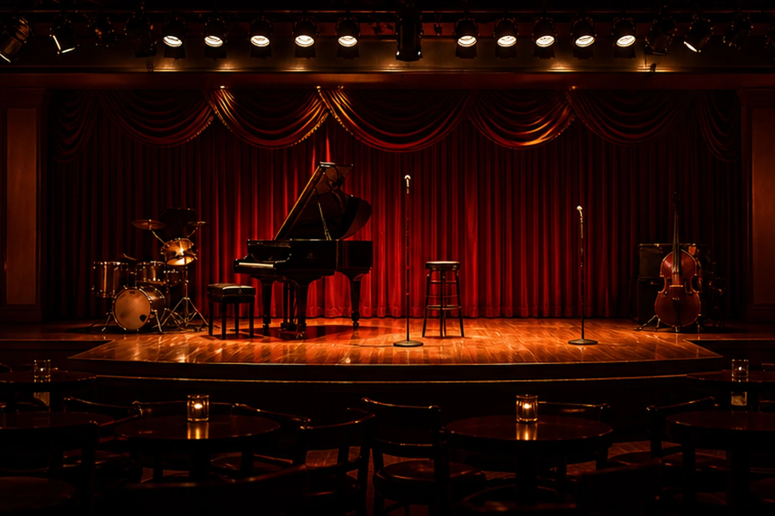 Generic generated stage-style Las Vegas nightlife illustration for Play It Again Sam's; not the actual venue
